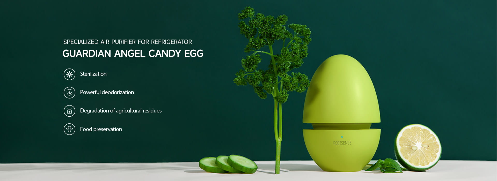 RootSense Fridge sterilizer - Food Guardian - odor elimination